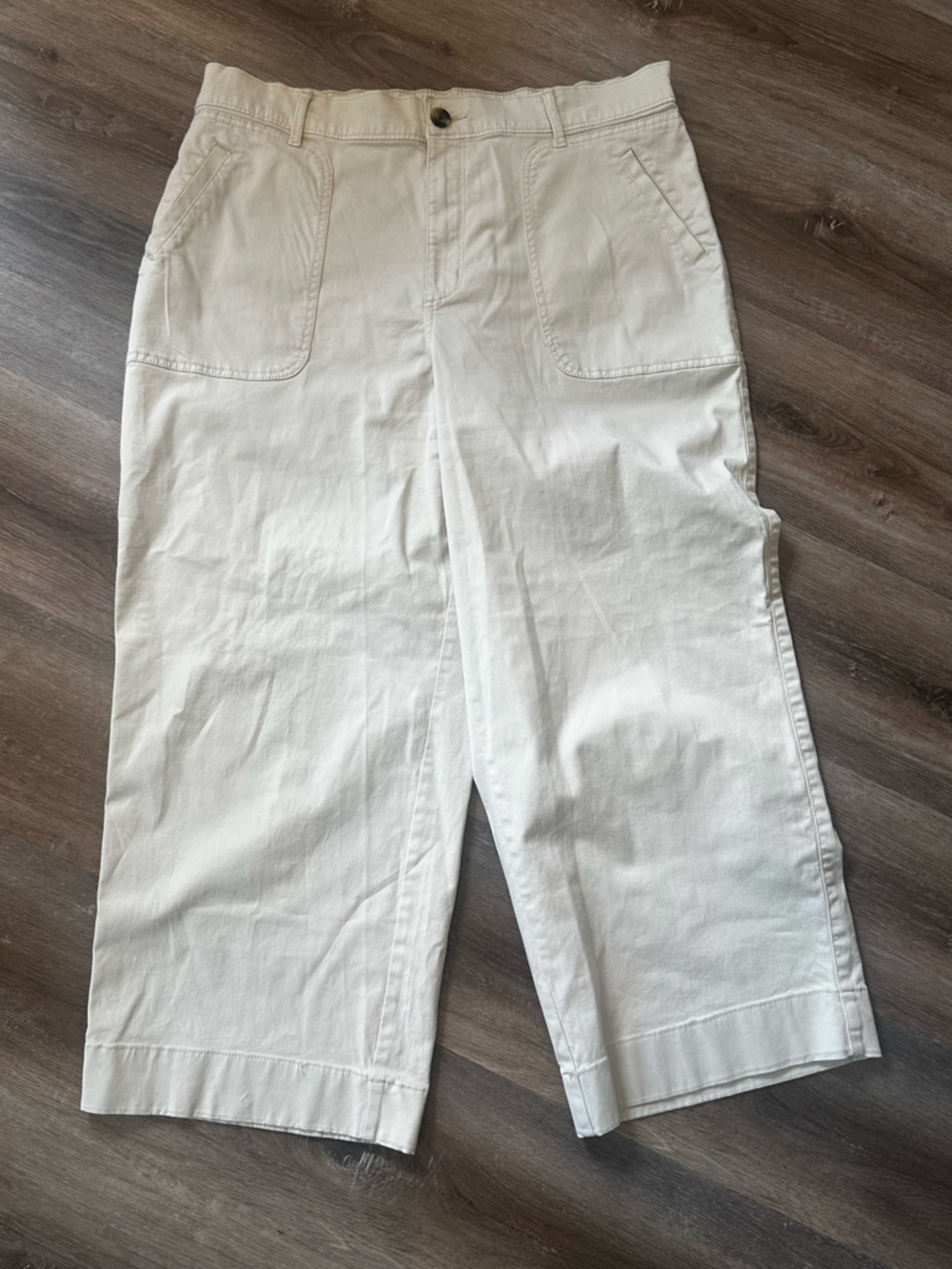 Sonoma Cream Elastic Waist Pants